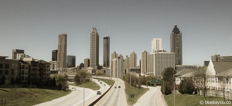 The view from Jackson Street Bridge in Atlanta: the cover for the first season of The Walking Dead.